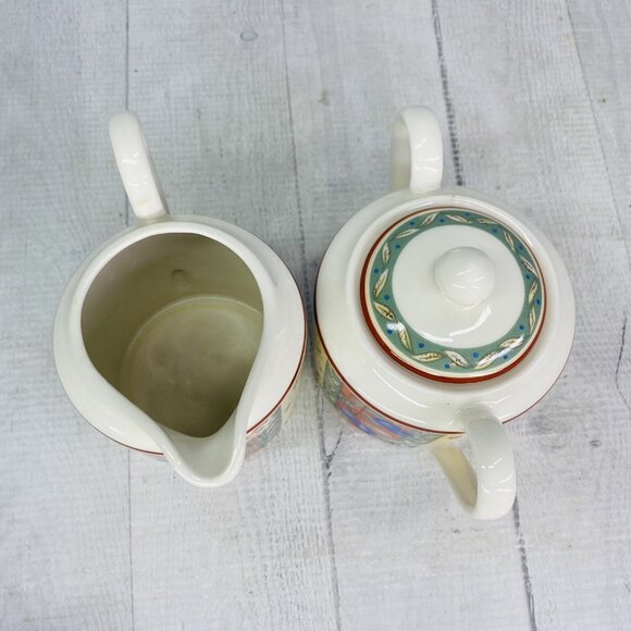 PTS international Interiors PROVENCE Fruit Porcelain Lid Sugar Bowl Creamer Set - Picture 8 of 16